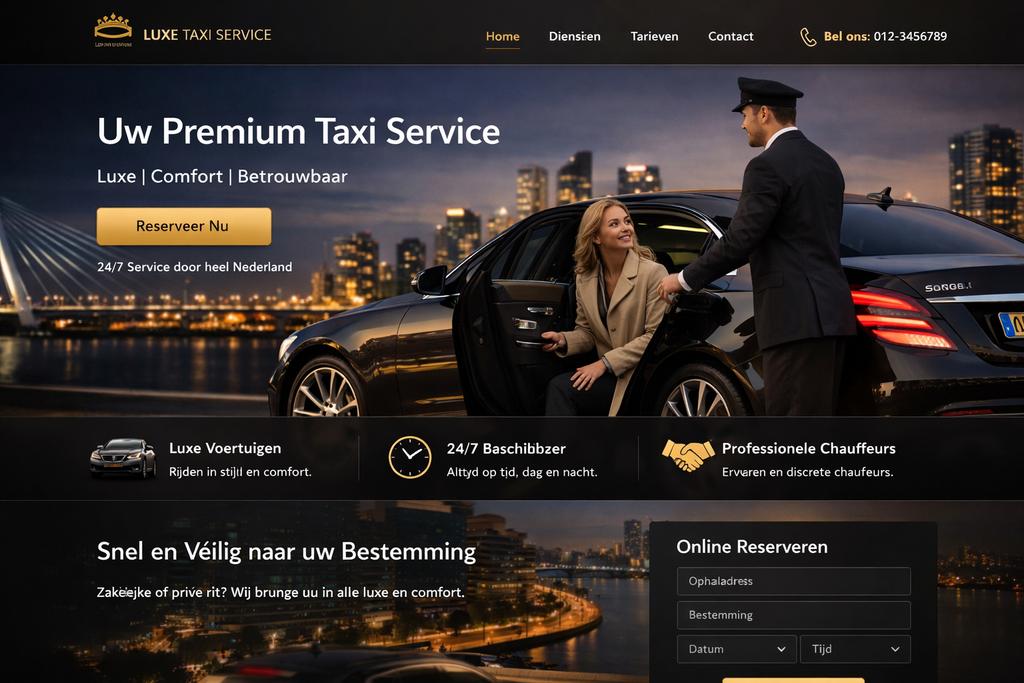 Professionele Website voor uw taxibedrijf, voor extra omzet, Ophalen of Verzenden, Nieuw