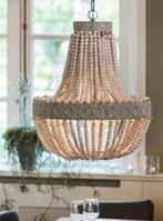Landelijke Hanglamp met Kralen ***MIRTHE*** - Nieuw in Doos!, Metaal, Nieuw, Ophalen of Verzenden, Landelijk