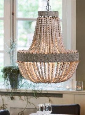 Landelijke Hanglamp met Kralen ***MIRTHE*** - Nieuw in Doos! beschikbaar voor biedingen