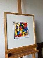 Clemens Briels, ingelijste vrolijk gekleurde zeefdruk, Ophalen