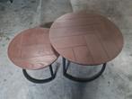 Salontafel mangohout set van 2, Ophalen, 50 tot 100 cm, ., Rond