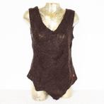 Prachtige Gebreide Object Top - 93 (L) € 25,-, Kleding | Dames, Tops, Bruin, Ophalen of Verzenden, Zo goed als nieuw, Zonder mouw