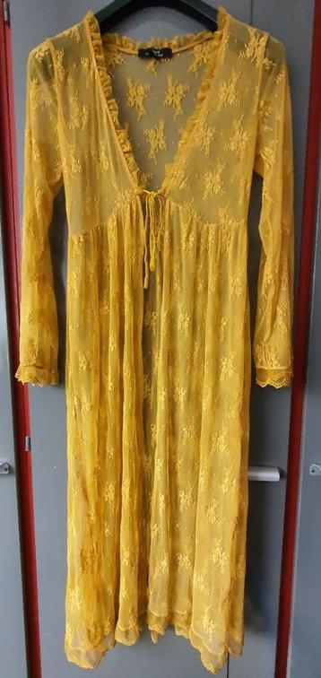 Prachtige Lange Okergeel Kimono - Maat XS - Viva Couture  beschikbaar voor biedingen