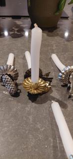 Antieke Kerstboomkaarsjes met Houders en Ballen, Diversen, Kerst, Ophalen of Verzenden, Gebruikt