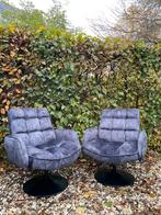 Draai fauteuil velvet adore grey 2 stuks als nieuw !!, Huis en Inrichting, Fauteuils, Ophalen, 75 tot 100 cm, Zo goed als nieuw