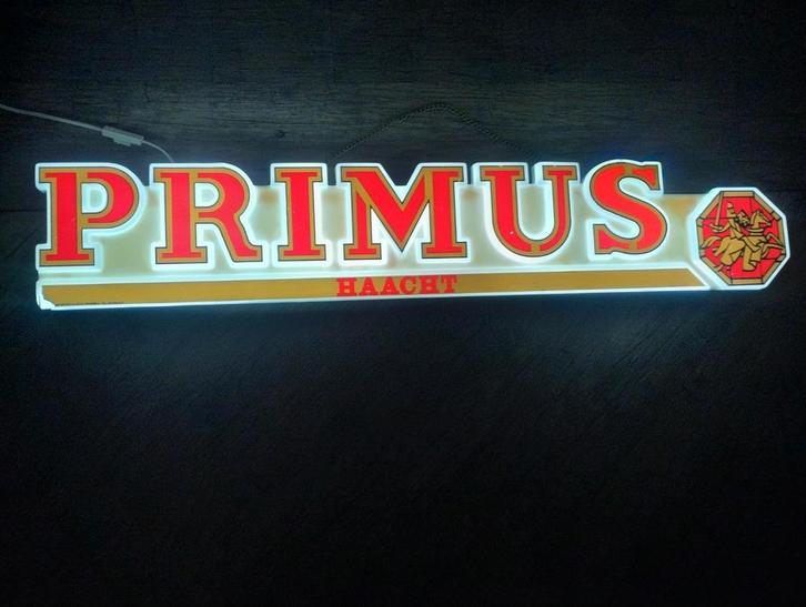 Primus bier verlicht reclamebord, Verzamelen, Biermerken, Zo goed als nieuw, Reclamebord, Plaat of Schild, Overige merken, Ophalen of Verzenden