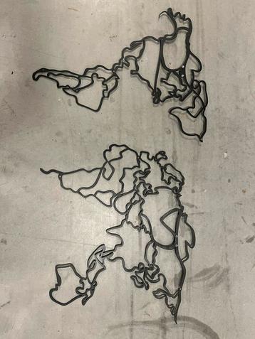 Wereldkaart muurdecoratie metaal beschikbaar voor biedingen