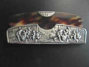 ZELDZAAM KAM IN HOUDER VERZILVERDE IN PLATE JAREN 50. beschikbaar voor biedingen