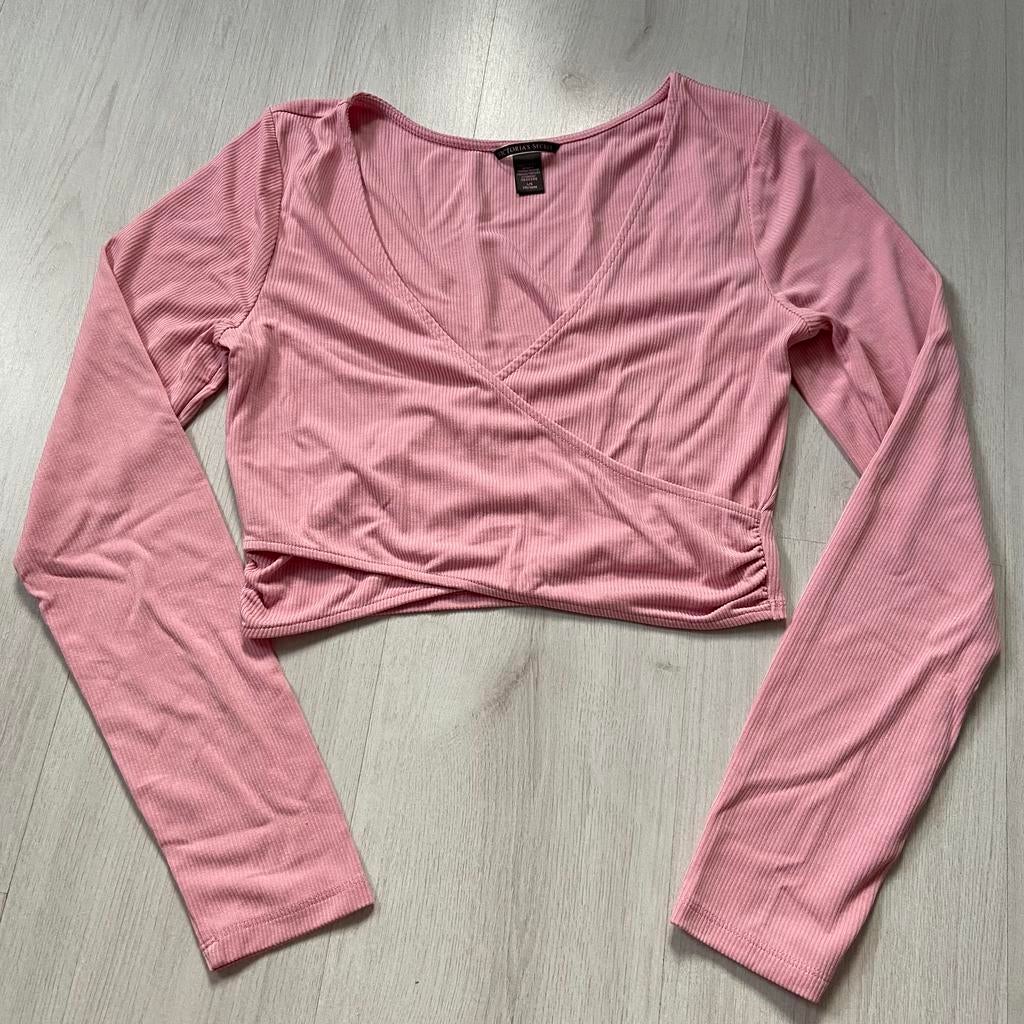 roze VICTORIA’S SECRET ballet kort overslag vestje mt L, Verzenden, Zo goed als nieuw, Roze, Lange mouw