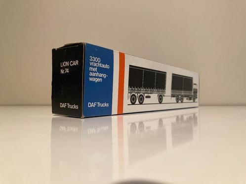 Lion Car DAF 3300 bakwagen en aanhanger Coveco, Hobby en Vrije tijd, Modelauto's | 1:50, Zo goed als nieuw, Bus of Vrachtwagen