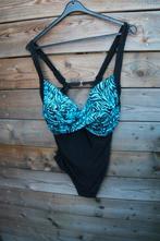 Badpak zwart/ aqua Medalist mt 52 C/D cup Vaste prijs OPRUIM, Medalist, Zwart, Badpak, Ophalen of Verzenden