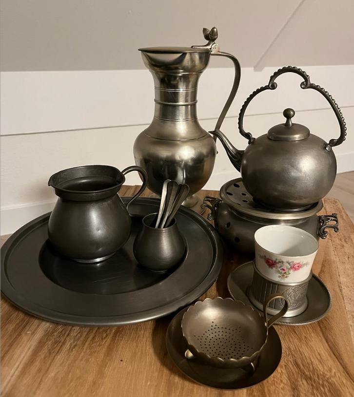 Vintage Kwaliteitstin Servies, Antiek en Kunst, Antiek | Servies los, Ophalen of Verzenden