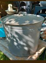 Grote zinken wasketel met deksel - 50 liter, Ophalen of Verzenden, Gebruikt