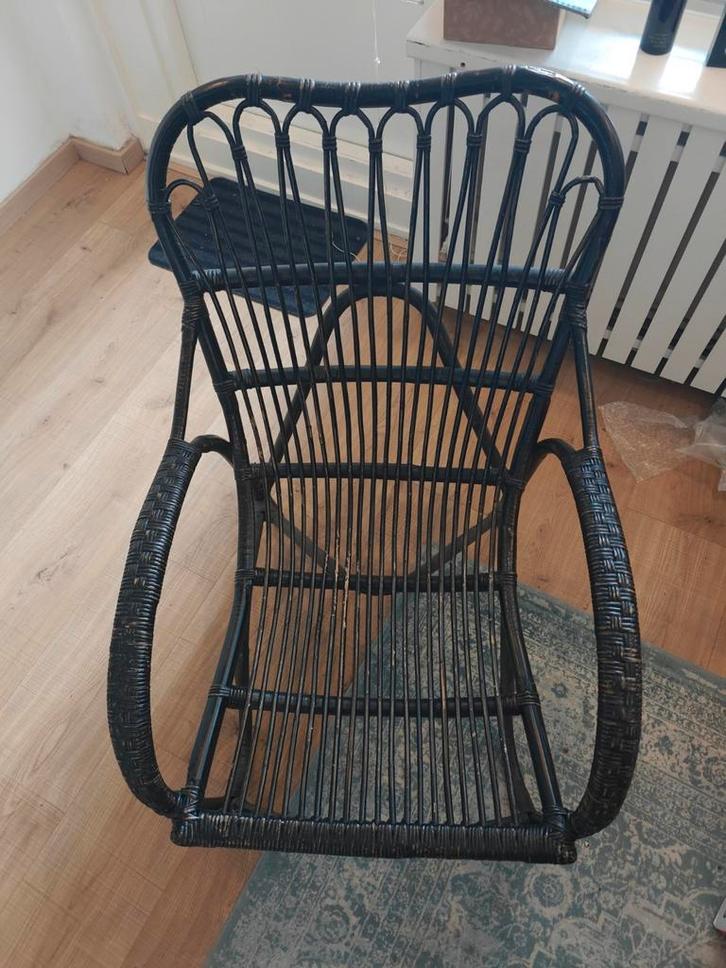 Vintage Rotan Stoel, Huis en Inrichting, Fauteuils, Gebruikt, 50 tot 75 cm, Ophalen of Verzenden