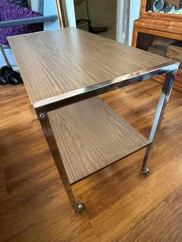 Vitage trolley/ tv meubel teak fineer chroom beschikbaar voor biedingen