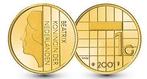 Massief gouden allerlaatste 1 gulden uit 2001, Postzegels en Munten, Munten | Nederland, 1 gulden, Koningin Beatrix, Losse munt