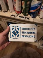 Leuk Blokhoofd lot 1x emaille bordje en 2x emaille armsigne, Ophalen of Verzenden, Zo goed als nieuw, Reclamebord