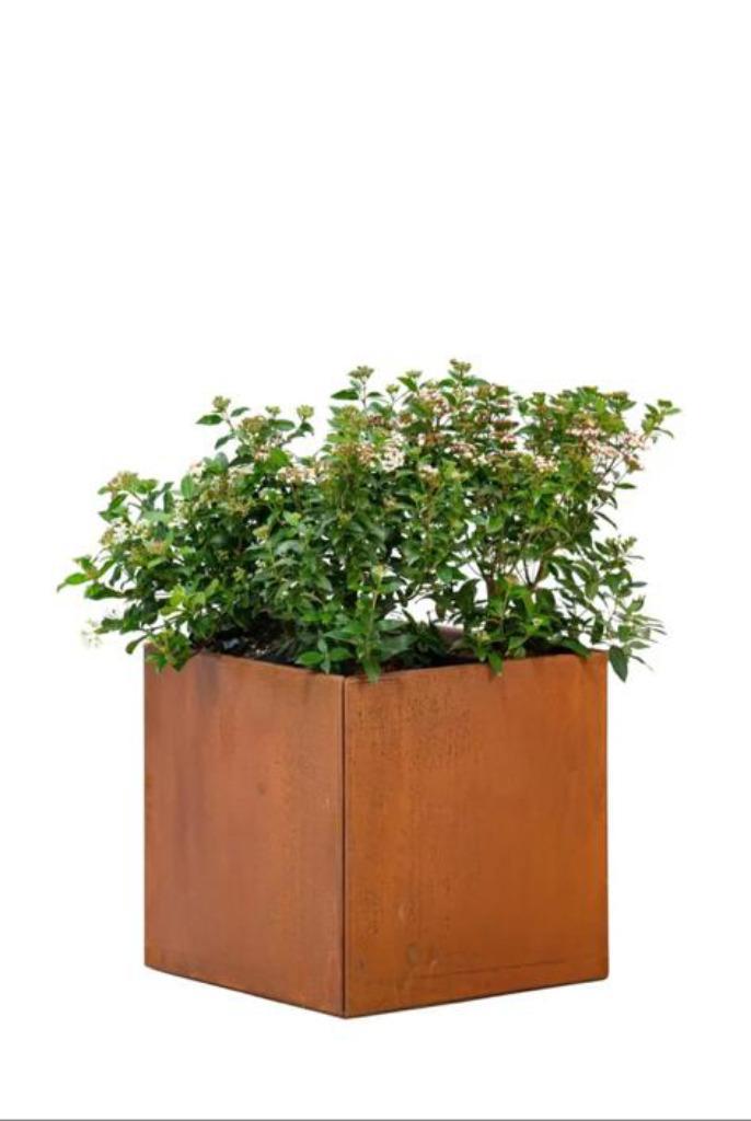 Bloembakken cortenstaal, Tuin en Terras, Bloembakken en Plantenbakken, Nieuw, Metaal, Binnen, Balkon, Tuin, 60 cm of meer, 60 tot 100 cm