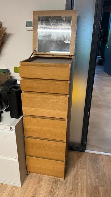 IKEA MALM ladekast met 6 lades - met spiegel - afbeelding 2