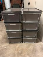 Kunststof stapelbare magazijnbakken kratten met los deksel, Doe-het-zelf en Verbouw, Kratten en Dozen, Ophalen, 40 tot 60 cm, 50 tot 75 cm