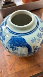 Oude vaas chinees blauw 14 cm hoog, Ophalen of Verzenden