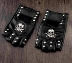 Leren doodskop handschoenen / dames vingerloze gothic punk, Kleding | Dames, Verzenden, Nieuw, Maat 38/40 (M), Handschoenen