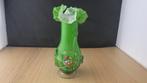 mooie retro groene vaas van glas (murano), Gebruikt, Ophalen of Verzenden, Glas, Minder dan 50 cm