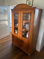Antieke grenen vitrinekast (190x115), Ophalen