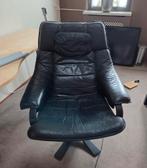 Draai fauteuil leder, Huis en Inrichting, Fauteuils, Ophalen, Gebruikt, 75 tot 100 cm, 50 tot 75 cm