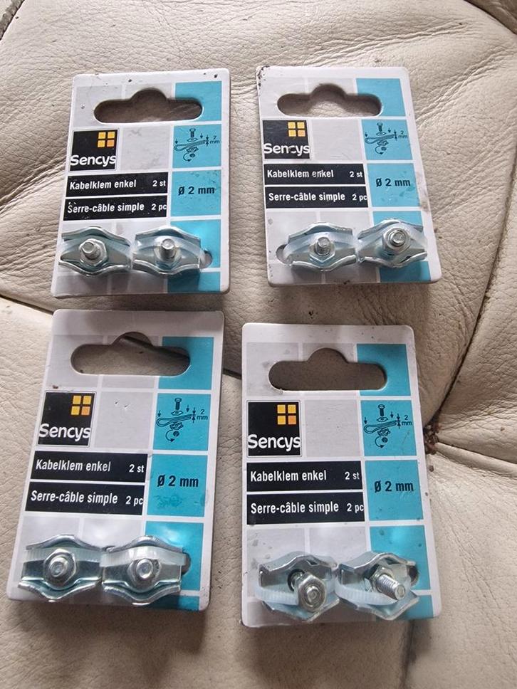 Sencys Kabelklem Enkel - 2mm - Nieuw in verpakking (4 stuks), Doe-het-zelf en Verbouw, Hang- en Sluitwerk, Ophalen of Verzenden