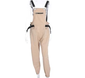 Beige dames overall jumpsuit wijde broek maat S M L  beschikbaar voor biedingen