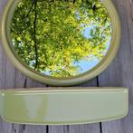 70s vintage groene badkamer planchet & spiegel, Ophalen, Gebruikt, Groen, Overige typen