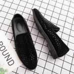 Zwarte heren loafers met zwarte bergkristal / glitter bling, Kleding | Heren, Schoenen, Nieuw, Loafers, Zwart, Verzenden