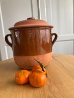 Franse bruine gres pot met deksel, Ophalen of Verzenden