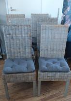 Eetkamer stoelen rieten 6 stuks, Huis en Inrichting, Stoelen, Ophalen, Gebruikt, Bruin