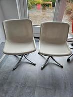Vintage draaistoelen van tecno, model modus, Huis en Inrichting, Stoelen, Ophalen, Gebruikt, Wit, Twee