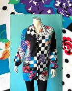 Vintage jaren 80 lange blouse met print maat 36, Vintage, Ophalen of Verzenden, Gedragen, Maat 36 (S)