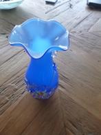 mooie retro vaas van glas in blauwe kleur (murano), Verzamelen, Retro, Overige typen, Ophalen of Verzenden