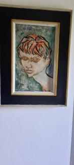 portret van een jongen in lijst gesigneerd A. Cosse, Ophalen of Verzenden