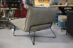 2 x luxe fauteuil EARL Jess design metaal leer naturel beige, Huis en Inrichting, Ophalen, Zo goed als nieuw, Metaal, 75 tot 100 cm