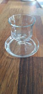 Retro Franse Glazen Kandelaar, Ophalen of Verzenden, Zo goed als nieuw, Kandelaar, Minder dan 25 cm
