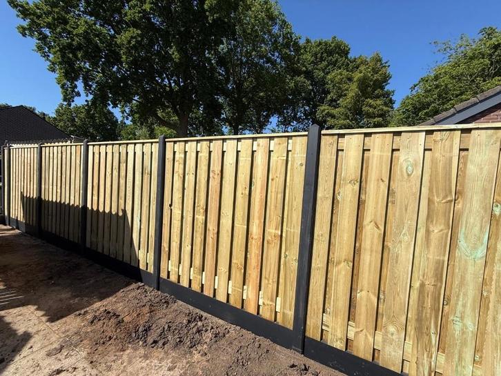 Hout-beton schuttingen, Gratis offerte!!!, Tuin en Terras, Schuttingen, Nieuw, Hout, 1 tot 2 meter, Minder dan 3 meter, Ophalen