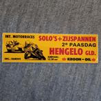Oude sticker.  Int.motorraces. solo+zijspannen. Hengelo GLD., Ophalen of Verzenden, Zo goed als nieuw, Overige typen