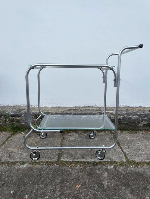 Jaren 30/50 verchroomde trolley art deco Gispen, Huis en Inrichting, Tafels | Sidetables, Ophalen of Verzenden