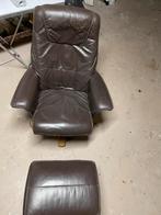 Hjort Knudsen Relaxfauteuil met Voetenbank, Huis en Inrichting, Fauteuils, Ophalen of Verzenden, Zo goed als nieuw, Leer, 75 tot 100 cm