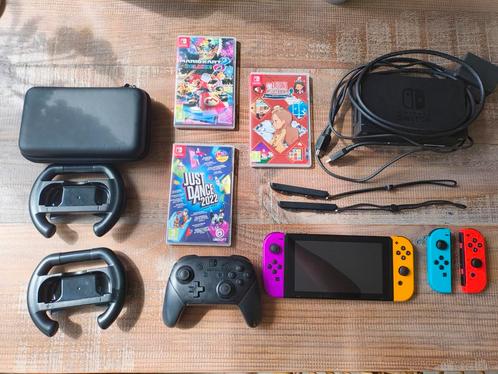 Nintendo Switch met accessoires en spellen, Spelcomputers en Games, Spelcomputers | Nintendo Switch, Gebruikt, Switch Original