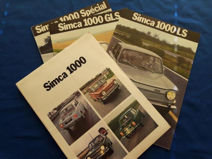 Simca 1000 '73 map met 3 losse folders LS GLS Special, Boeken, Auto's | Folders en Tijdschriften, Zo goed als nieuw, Overige merken