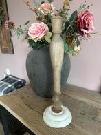 Landelijke hoge houten kandelaar, Ophalen of Verzenden, Zo goed als nieuw, Hout