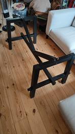 Tafelonderstel - Hout - Zwart - SKOGSTA, Ophalen, Tafelpoot, 50 tot 100 cm, Zo goed als nieuw