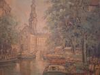 Schilderij bloemenmarkt amsterdam Door roelofs, Antiek en Kunst, Ophalen of Verzenden